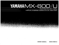 Yamaha MX-600-U - Owners Manual